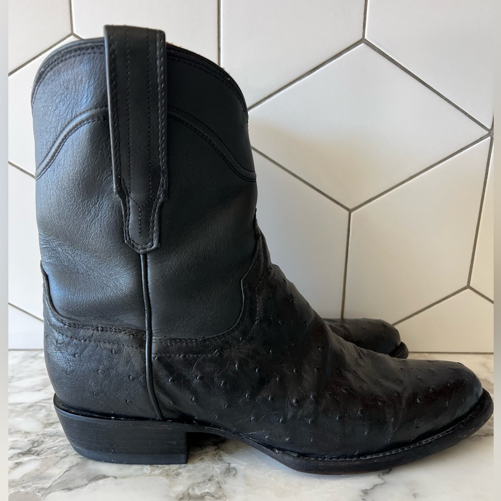 Tecovas Men’s Black Ostrich Zip Boot